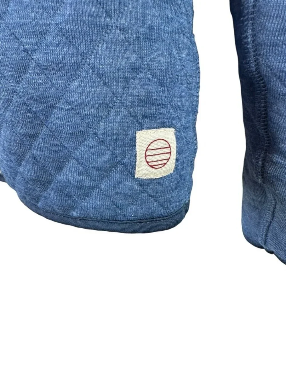 Marine Layer Corbet Quilted Pullover Blue Snap Mock Neck Mens Size M